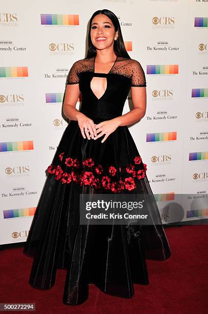 Actress Gina Rodriguez arrives at the 38th Annual Kennedy Center Honors Gala at the Kennedy Center for the Performing Arts on December 6, 2015 in...