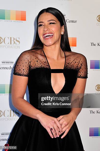 Actress Gina Rodriguez arrives at the 38th Annual Kennedy Center Honors Gala at the Kennedy Center for the Performing Arts on December 6, 2015 in...