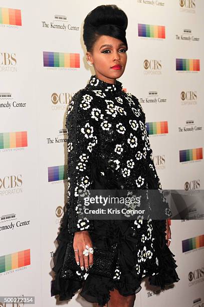 Singer Janelle Monae arrives at the 38th Annual Kennedy Center Honors Gala at the Kennedy Center for the Performing Arts on December 6, 2015 in...