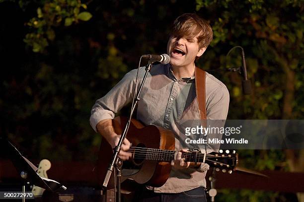 Ben Gibbard of Death Cab For Cutie performs onstage during the MusiCares house concert with Ben Gibbard, St. Vincent and The War On Drugs on December...
