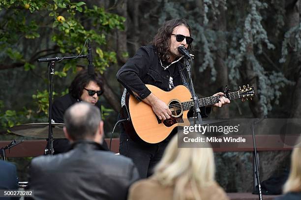 Adam Granduciel of The War On Drugs performs onstage during the MusiCares house concert with Ben Gibbard, St. Vincent and The War On Drugs on...