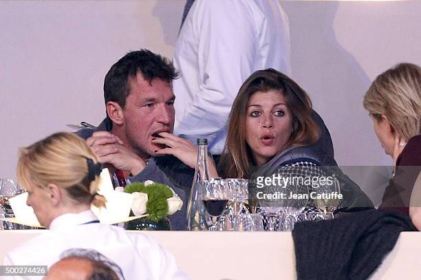 Benjamin Castaldi and his girlfriend Aurore Aleman attend day three of the Longines Paris Masters 2015 held at the Paris-Nord Villepinte Exhibition...