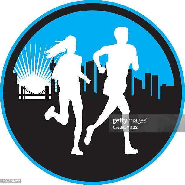 city runner - runner portrait stock illustrations