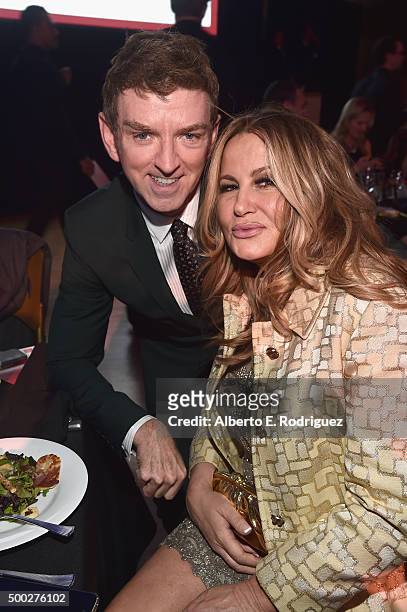 Producer Michael Patrick King and actress Jennifer Coolidge attend TrevorLIVE LA 2015 at Hollywood Palladium on December 6, 2015 in Los Angeles,...