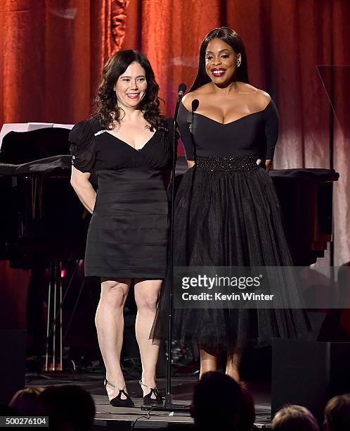 Actresses Alex Borstein and Niecy Nash speak onstage during TrevorLIVE LA 2015 at Hollywood Palladium on December 6, 2015 in Los Angeles, California.