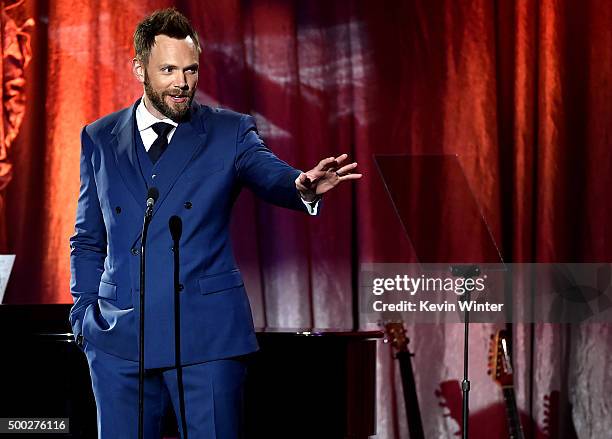 Host Joel McHale speaks onstage during TrevorLIVE LA 2015 at Hollywood Palladium on December 6, 2015 in Los Angeles, California.