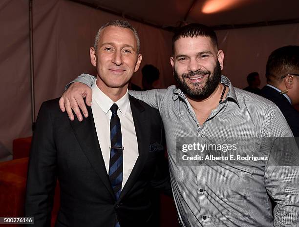 Director Adam Shankman and actor Guillermo Diaz attend TrevorLIVE LA 2015 at Hollywood Palladium on December 6, 2015 in Los Angeles, California.