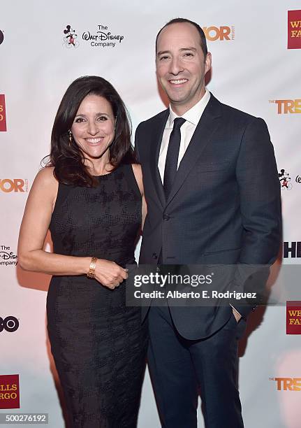 Actors Julia Louis-Dreyfus and Tony Hale attend TrevorLIVE LA 2015 at Hollywood Palladium on December 6, 2015 in Los Angeles, California.