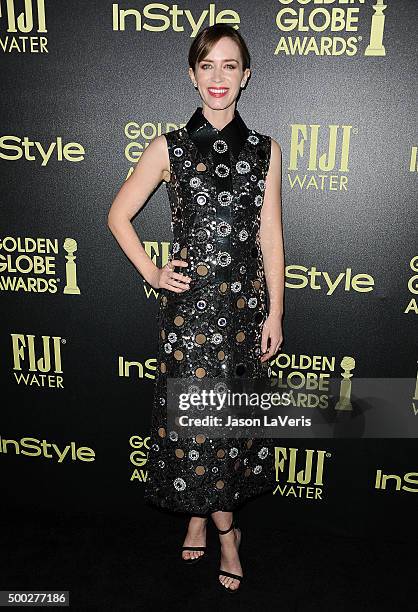 Actress Emily Blunt attends the Hollywood Foreign Press Association and InStyle's celebration of the 2016 Golden Globe award season at Ysabel on...