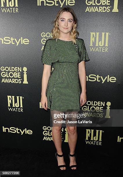 Actress Saoirse Ronan attends the Hollywood Foreign Press Association and InStyle's celebration of the 2016 Golden Globe award season at Ysabel on...