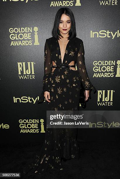 Actress Vanessa Hudgens attends the Hollywood Foreign Press Association and InStyle's celebration of the 2016 Golden Globe award season at Ysabel on...