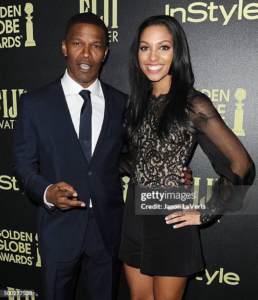 Actor Jamie Foxx and daughter Corinne Foxx attend the Hollywood Foreign Press Association and InStyle's celebration of the 2016 Golden Globe award...