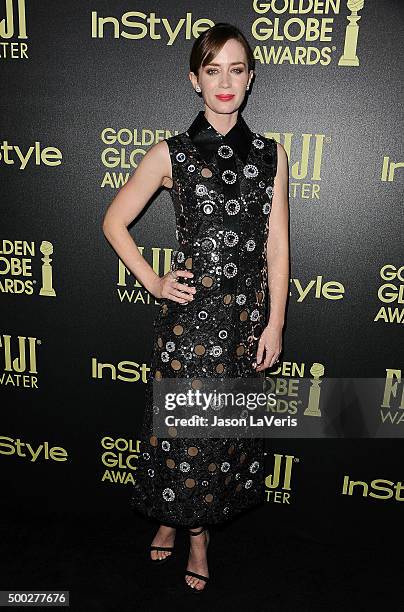 Actress Emily Blunt attends the Hollywood Foreign Press Association and InStyle's celebration of the 2016 Golden Globe award season at Ysabel on...