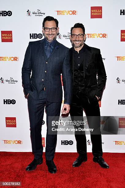 Lawrence Zarian and Gregory Zarian attend the TrevorLIVE LA 2015 event at Hollywood Palladium on December 6, 2015 in Los Angeles, California.