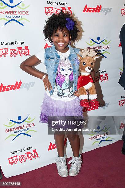 Trinitee Stokes arrives at the Marines Toys for Tots Celebrity Basketball Game/Toy Drive Fundraiser Presented By ShowBiz Kidz Foundation on December...