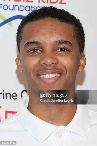 Donis Leonard Jr. Arrives at the Marines Toys for Tots Celebrity Basketball Game/Toy Drive Fundraiser Presented By ShowBiz Kidz Foundation on...