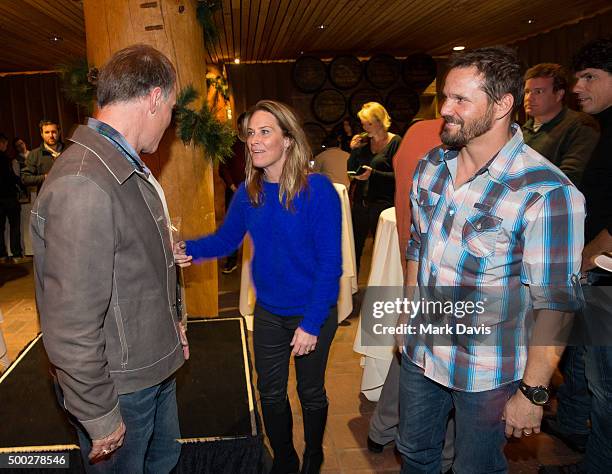 Retired Olympic athletes Tommy Moe, Heidi Voelker and Dylan Bruno attend the '2015 CBS Deer Valley Celebrity Skifest' on December 5, 2015 in Park...