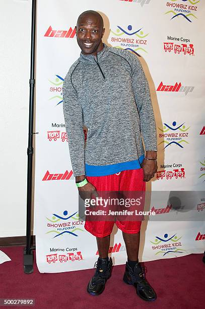 Terrell Owens arrives at the Marines Toys for Tots Celebrity Basketball Game/Toy Drive Fundraiser Presented By ShowBiz Kidz Foundation on December 6,...