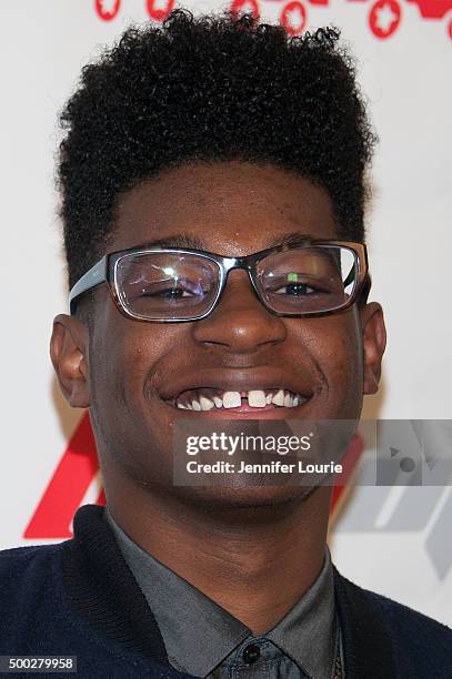 Kamil McFadden arrives at the Marines Toys for Tots Celebrity Basketball Game/Toy Drive Fundraiser Presented By ShowBiz Kidz Foundation on December...