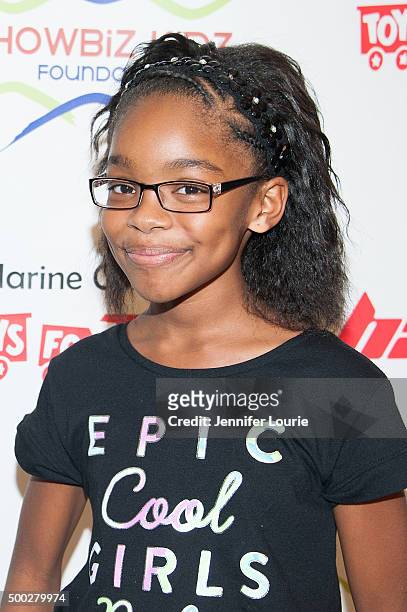 Marsai Martin arrives at the Marines Toys for Tots Celebrity Basketball Game/Toy Drive Fundraiser Presented By ShowBiz Kidz Foundation on December 6,...