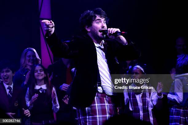 Alex Brightman during the Opening Night curtain call for "School of Rock" on Broadway at The Winter Garden Theatre on December 6, 2015 in New York...