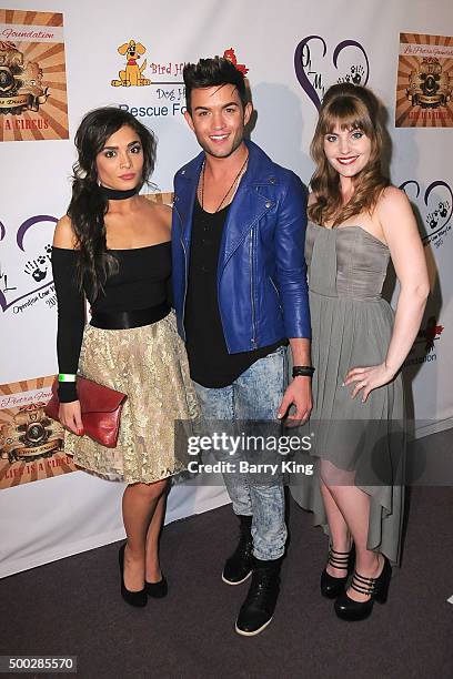Actress Celesta DeAstis, actor/singer Chris Trousdale and actress Tallay Wickham attend Fundraising Event To Save Circus Animals Of Mexico Honoring...