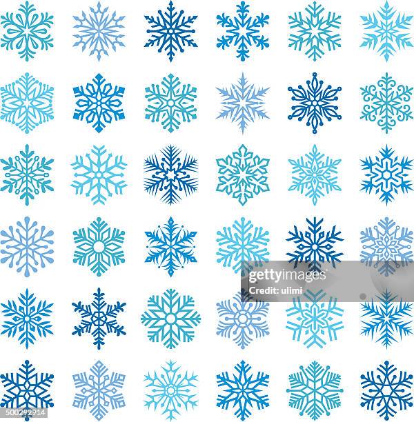 stockillustraties, clipart, cartoons en iconen met snowflakes - ijskristal
