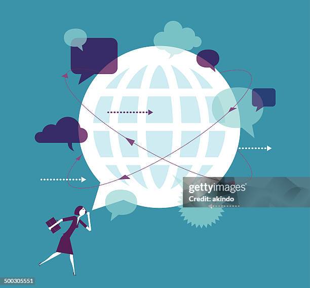 global communication - male likeness stock illustrations