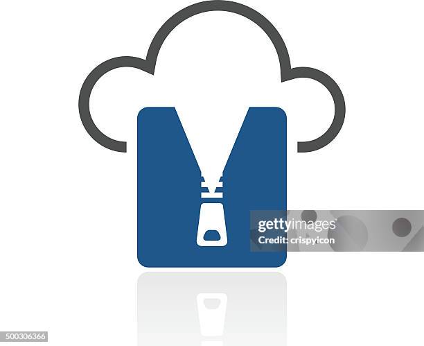 cloud computing icon on a white background. - royalseries - zipper stock illustrations