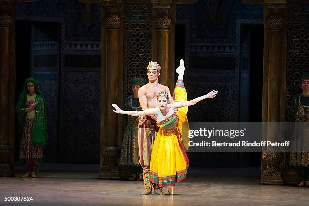 Dancers perform 'La Bayadere', Last Creation by the choregrapher Rudolf Noureev during 'Reves D'Enfant' Charity Gala at Opera Bastille on December 6,...