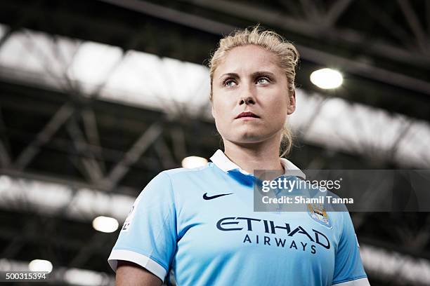 Manchester City footballer Steph Houghton is photographed for the Guardian on July 22, 2015 in Manchester, England.