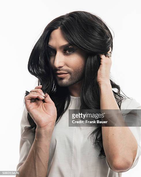 Singer and drag queen Conchita Wurst aka Thomas Neuwirth is photographed for SonntagsZeitung on February 27, 2015 in Munich, Germany.