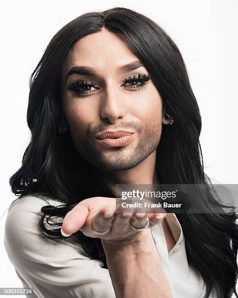 Singer and drag queen Conchita Wurst aka Thomas Neuwirth is photographed for SonntagsZeitung on February 27, 2015 in Munich, Germany.