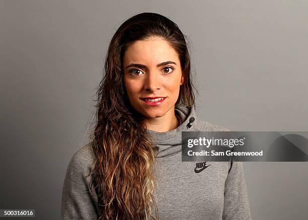 Gabby Lopez of Mexico poses for a portrait at LPGA Headquarters on December 7, 2015 in Daytona Beach, Florida.