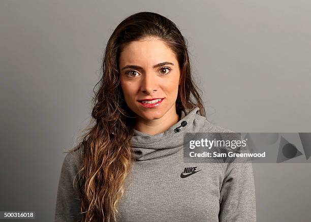 Gabby Lopez of Mexico poses for a portrait at LPGA Headquarters on December 7, 2015 in Daytona Beach, Florida.