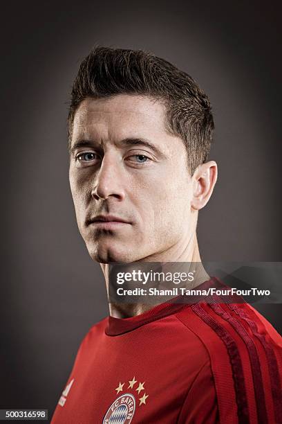 Footballer Robert Lewandowski is photographed for FourFourTwo magazine on October 19, 2015 in Munich, Germany.