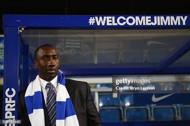 Jimmy Floyd Hasselbaink poses for a photo during a press conference to announce him as the new Queens Park Rangers Manager on December 7, 2015 in...