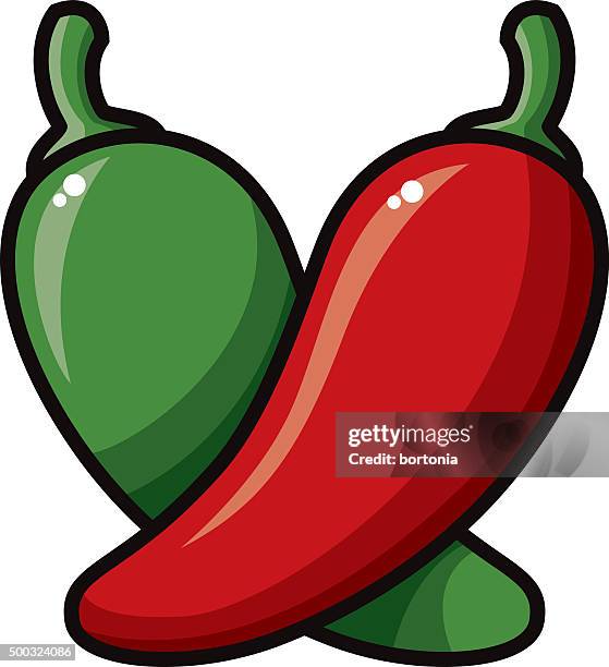 mexican style chile peppers icon - chilli white background stock illustrations