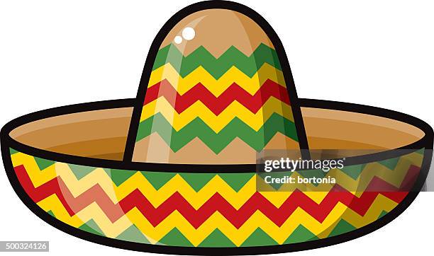 mexican style sombrero icon - mexican hat stock illustrations