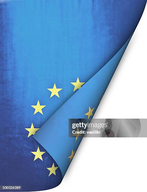european union eu flag curl - european union symbol stock illustrations