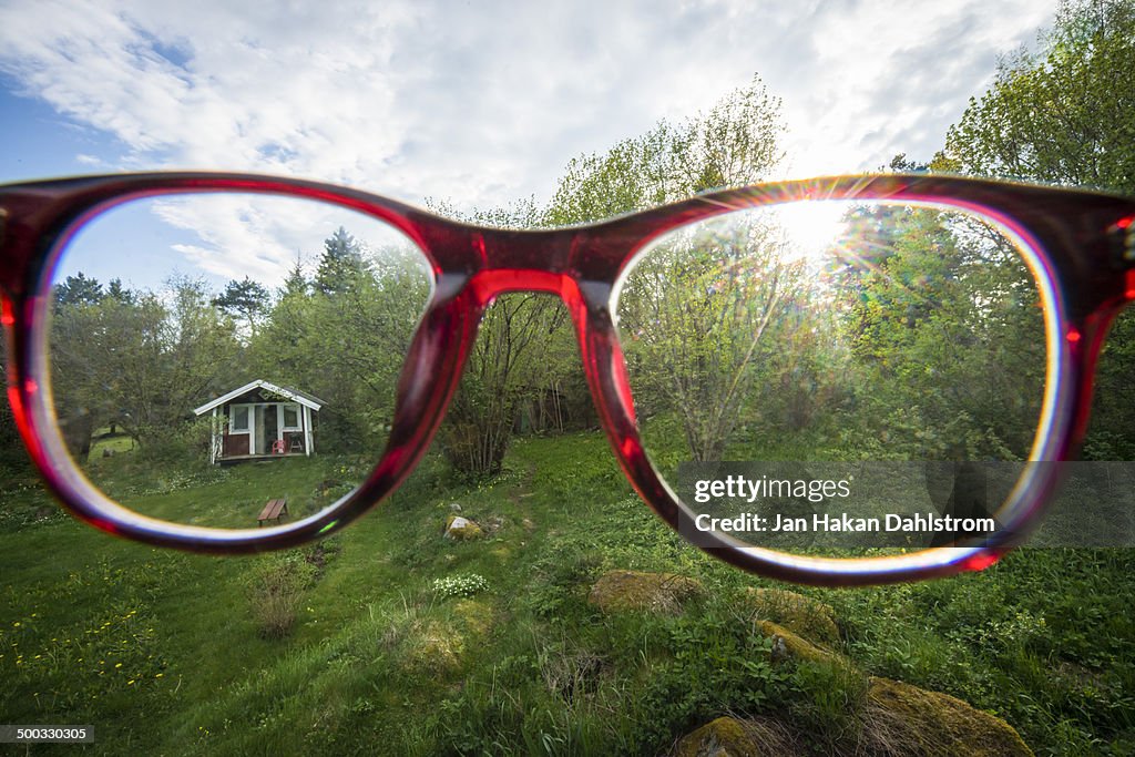 View through glasses