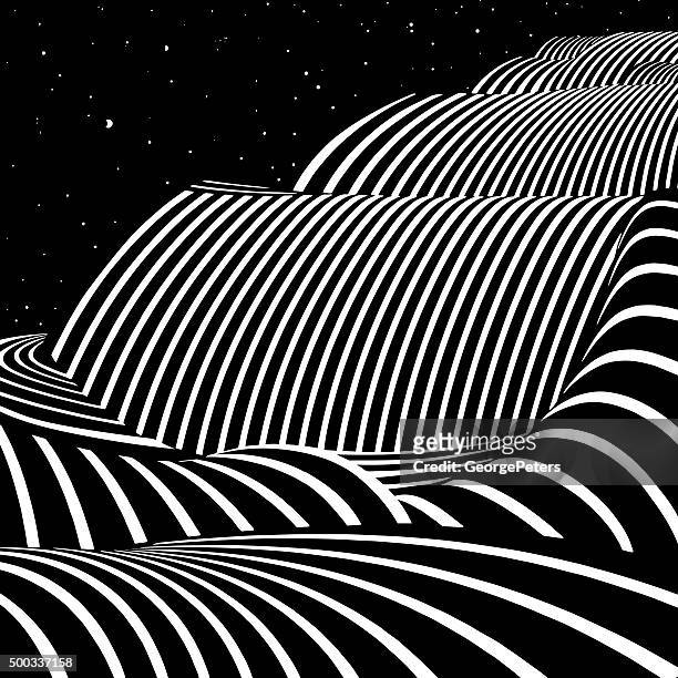 striped halftone pattern of a surreal waterfall - surreal 幅插畫檔、美工圖案、卡通及圖標