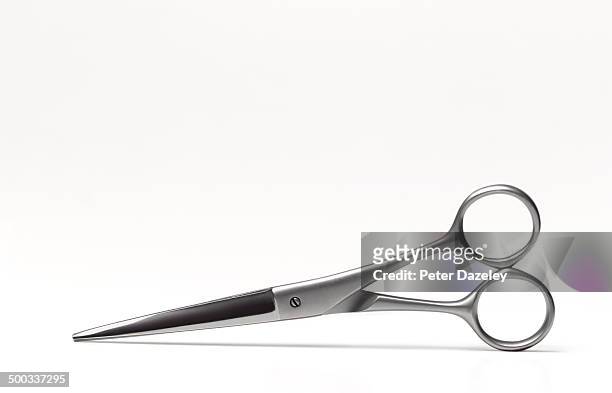 scissors on white background - haircutting scissors stock pictures, royalty-free photos & images