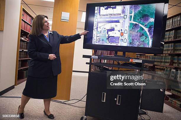 Assistant Cook County State's Attorney Lynn McCarthy discusses the police dash camera shooting of Ronald Johnson by Officer George Hernandez during a...