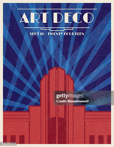 ilustraciones, imágenes clip art, dibujos animados e iconos de stock de póster de la arquitectura art déco - arte decó