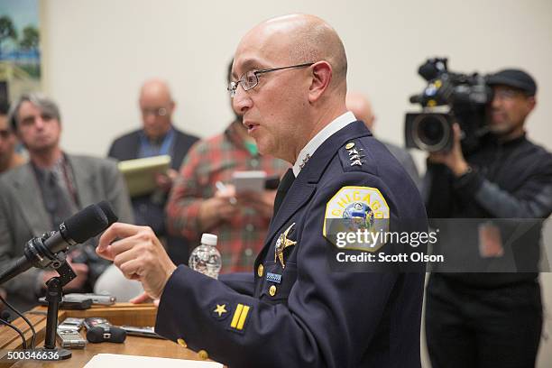 Interim Chicago Police Superintendant John Escalante takes questions during a press conference on December 7, 2015 in Chicago, Illinois. Escalante...