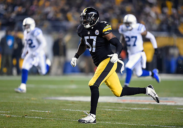 Terence Garvin of the Pittsburgh Steelers during the game against the Indianapolis Colts at Heinz Field on December 6, 2015 in Pittsburgh,...