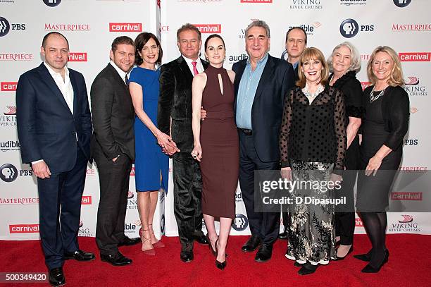 Downton Abbey executive producer Gareth Neame, Allen Leech, Elizabeth McGovern, Hugh Bonneville, Michelle Dockery, Jim Carter, Kevin Doyle, Phyllis...