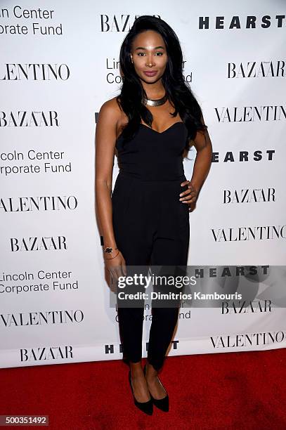 Model Nana Meriwether attends an evening honoring Valentino at Lincoln Center Corporate Fund Black Tie Gala on December 7, 2015 in New York City.