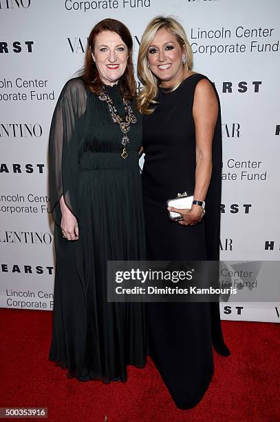 Editor-in-chief of Harpers Bazaar Glenda Bailey and Marigay Mckee attend an evening honoring Valentino at Lincoln Center Corporate Fund Black Tie...